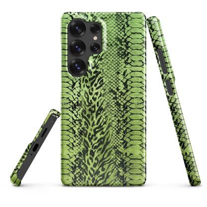 Green Snake Skin & Leopard Print Snap Case for Samsung