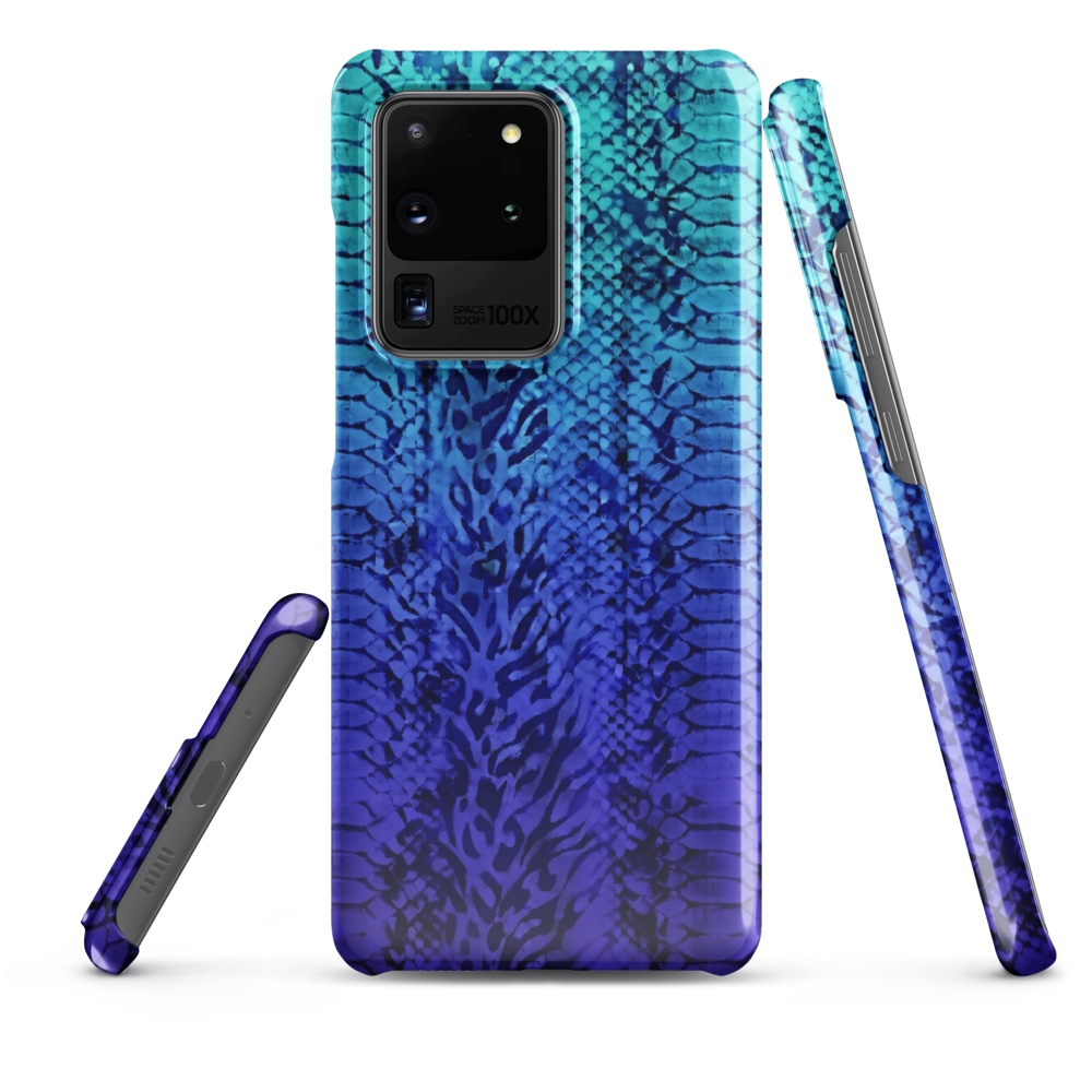 Vibrant Blue Snake & Leopard Print Snap Case for Samsung