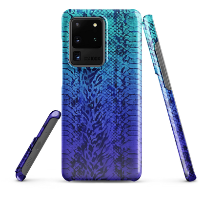 Vibrant Blue Snake & Leopard Print Snap Case for Samsung