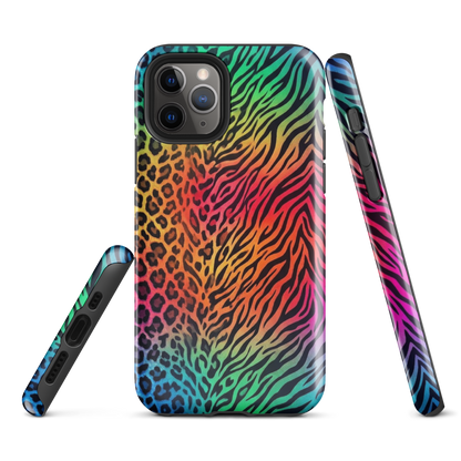 Vibrant Rainbow Zebra & Leopard Print Tough Case for iPhone®