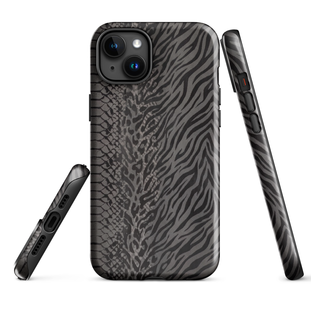 Dark Gray Zebra Print y2k inspired Tough Case for iPhone®
