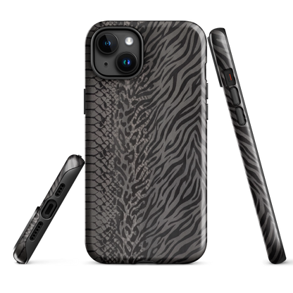 Dark Gray Zebra Print y2k inspired Tough Case for iPhone®