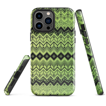 Lime Green Chevron Zebra & Leopard Print Tough Case for iPhone®