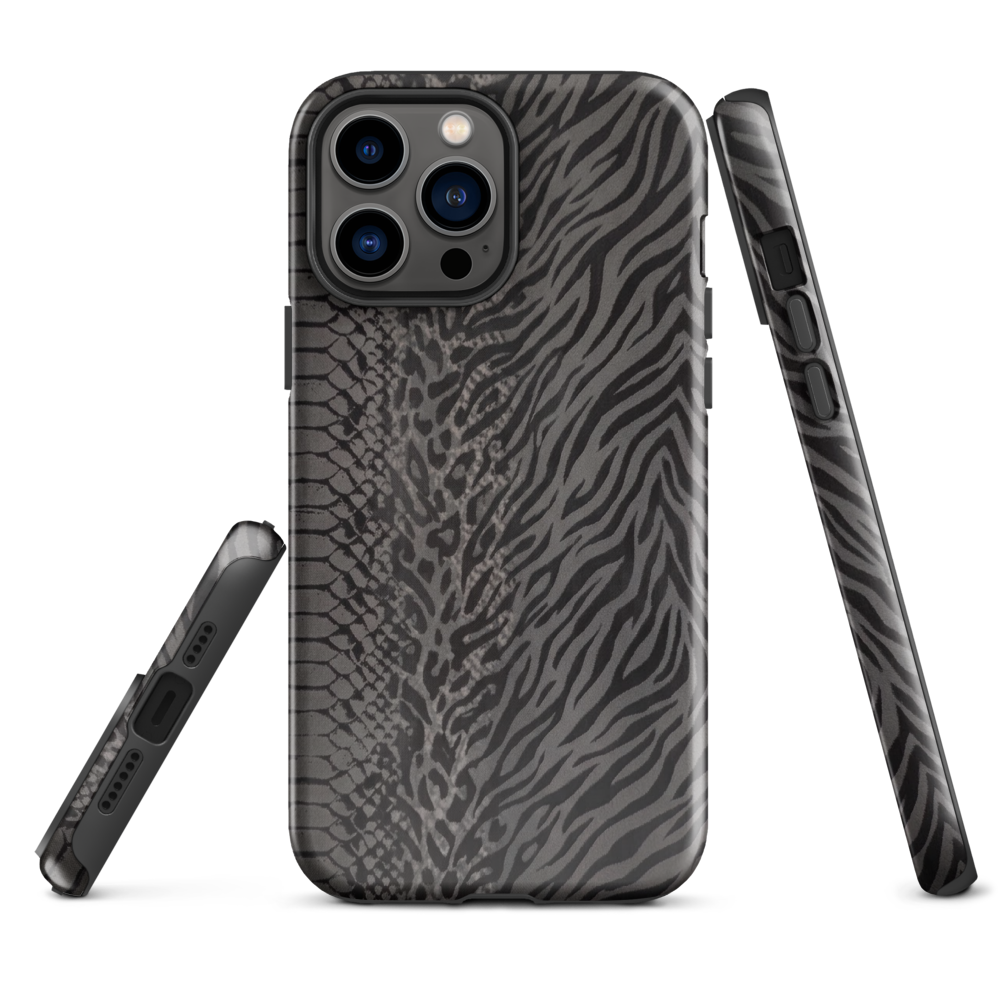 Dark Gray Zebra Print y2k inspired Tough Case for iPhone®