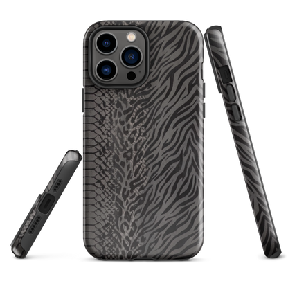Dark Gray Zebra Print y2k inspired Tough Case for iPhone®