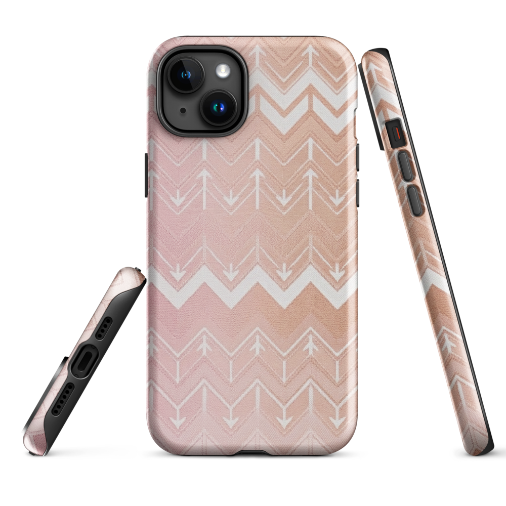 Rose & Brown Chevron Pattern Tough Case for iPhone®