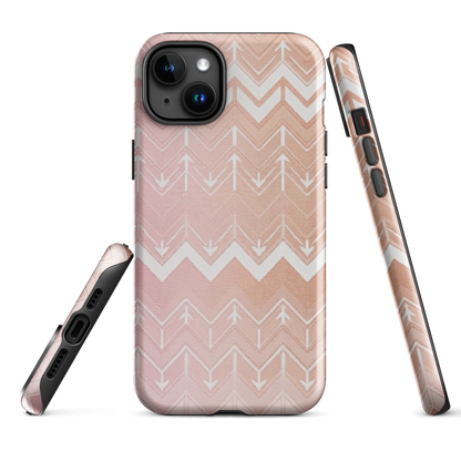 Rose & Brown Chevron Pattern Tough Case for iPhone®