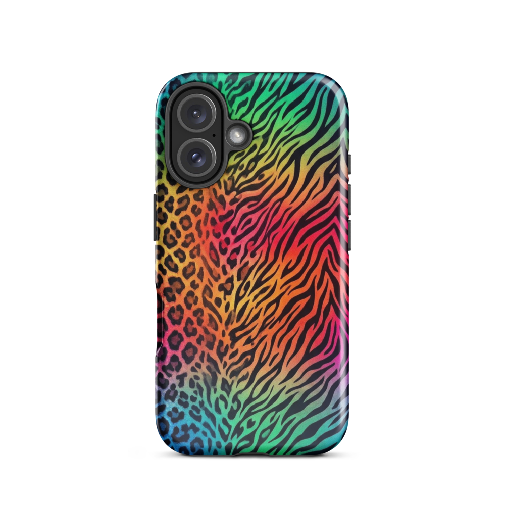 Vibrant Rainbow Zebra & Leopard Print Tough Case for iPhone®