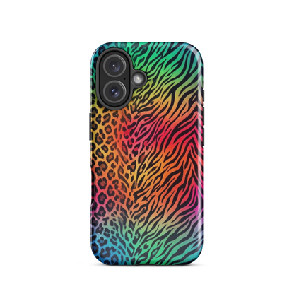 Vibrant Rainbow Zebra & Leopard Print Tough Case for iPhone®