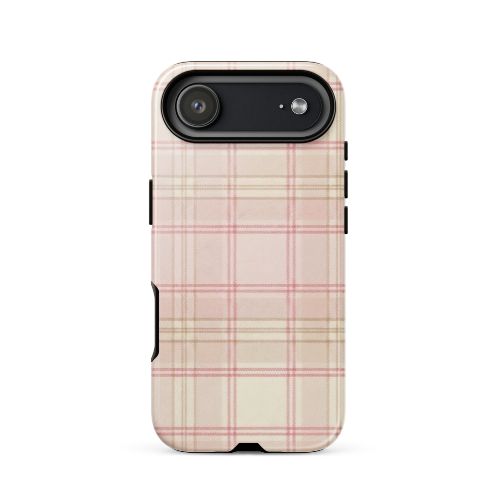 Pink & Cream Plaid Coquette Print Tough Case for iPhone®