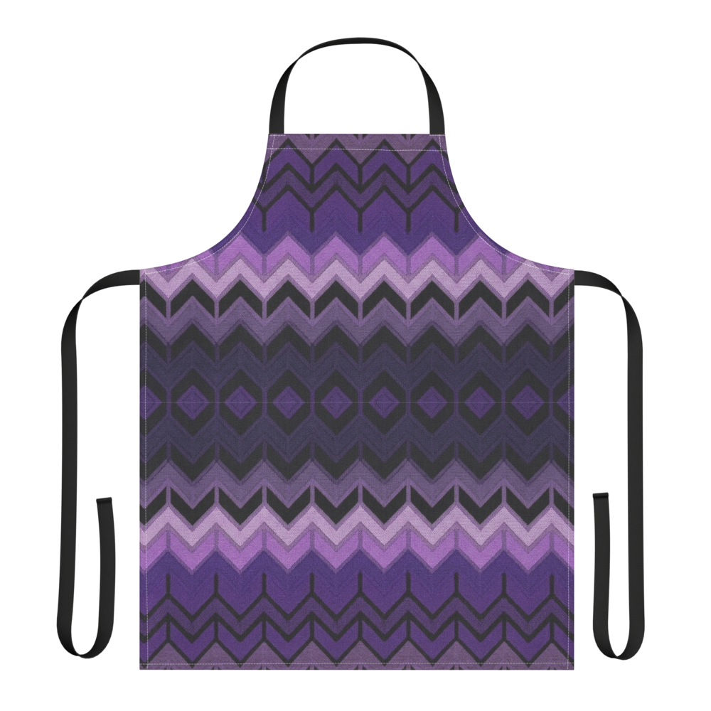 Purple Chevron Classic Pattern Strap Apron