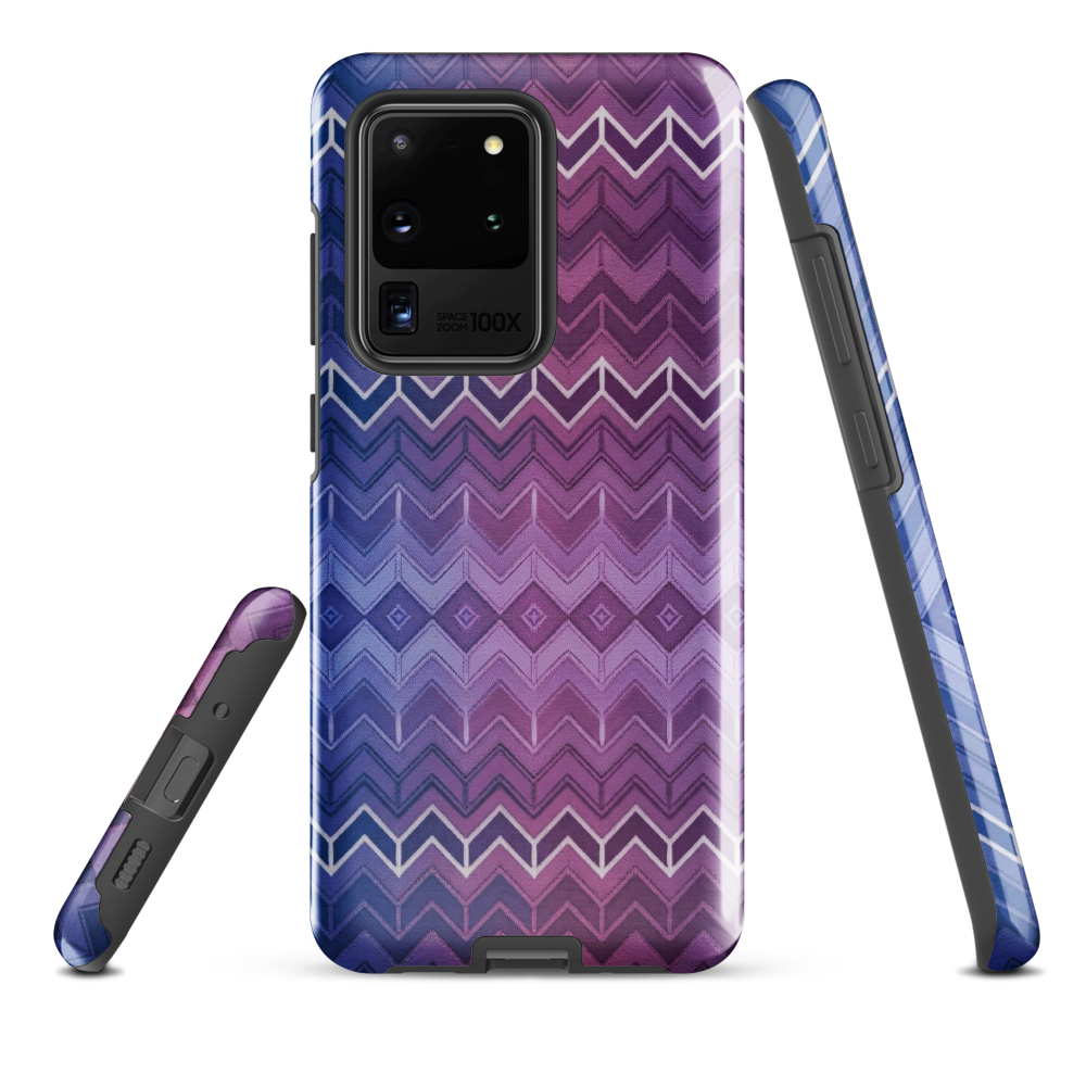 Purple & Blue Classic Chevron Print Tough Case for Samsung