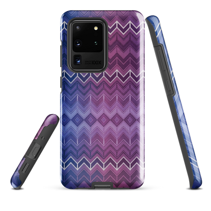Purple & Blue Classic Chevron Print Tough Case for Samsung