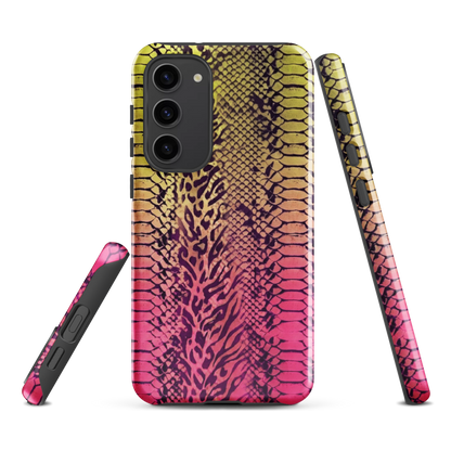 Yellow & Pink Snake Skin & Leopard Print Tough Case for Samsung