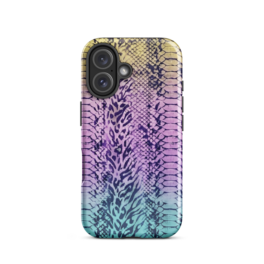 Faded Rainbow Snake Skin Zebra & Leopard Print Tough Case for iPhone®