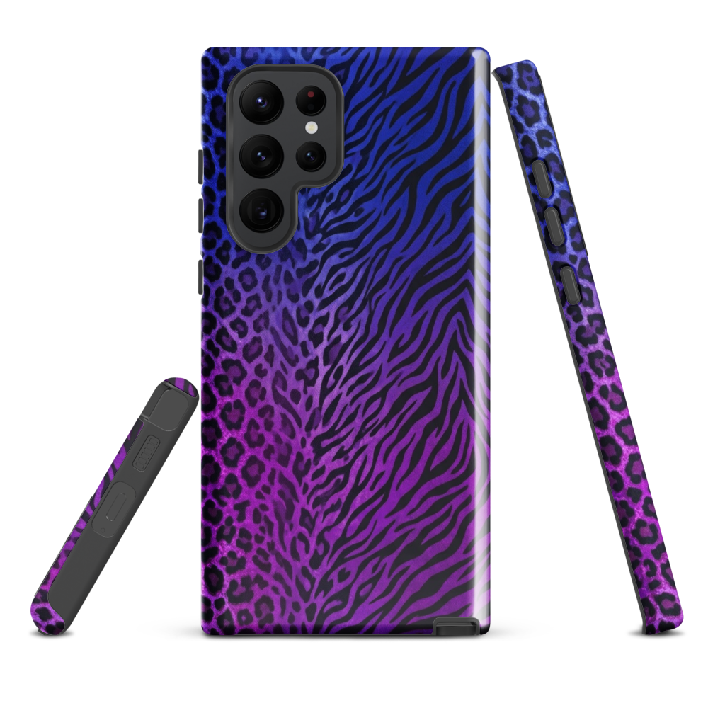 Blue to Purple Zebra & Leopard Print Tough Case for Samsung