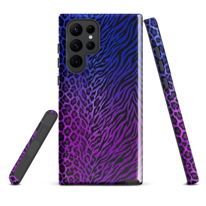 Blue to Purple Zebra & Leopard Print Tough Case for Samsung