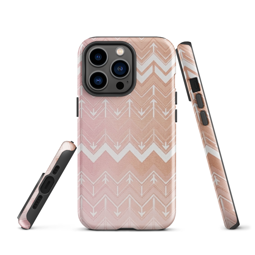Rose & Brown Chevron Pattern Tough Case for iPhone®