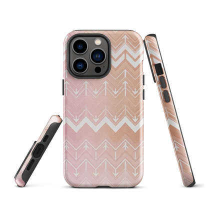 Rose & Brown Chevron Pattern Tough Case for iPhone®