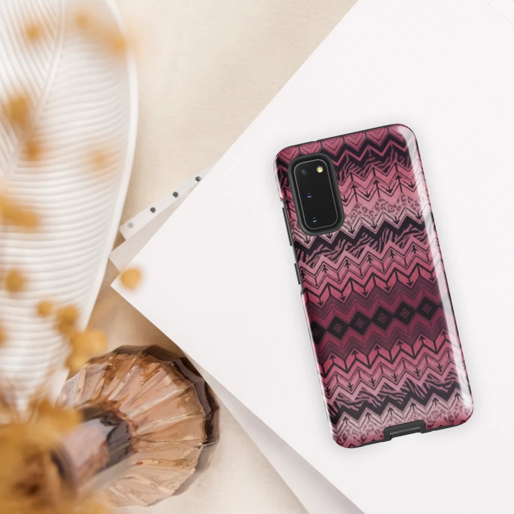 Pink Chevron Pattern Leopard & Zebra Print Tough Case for Samsung