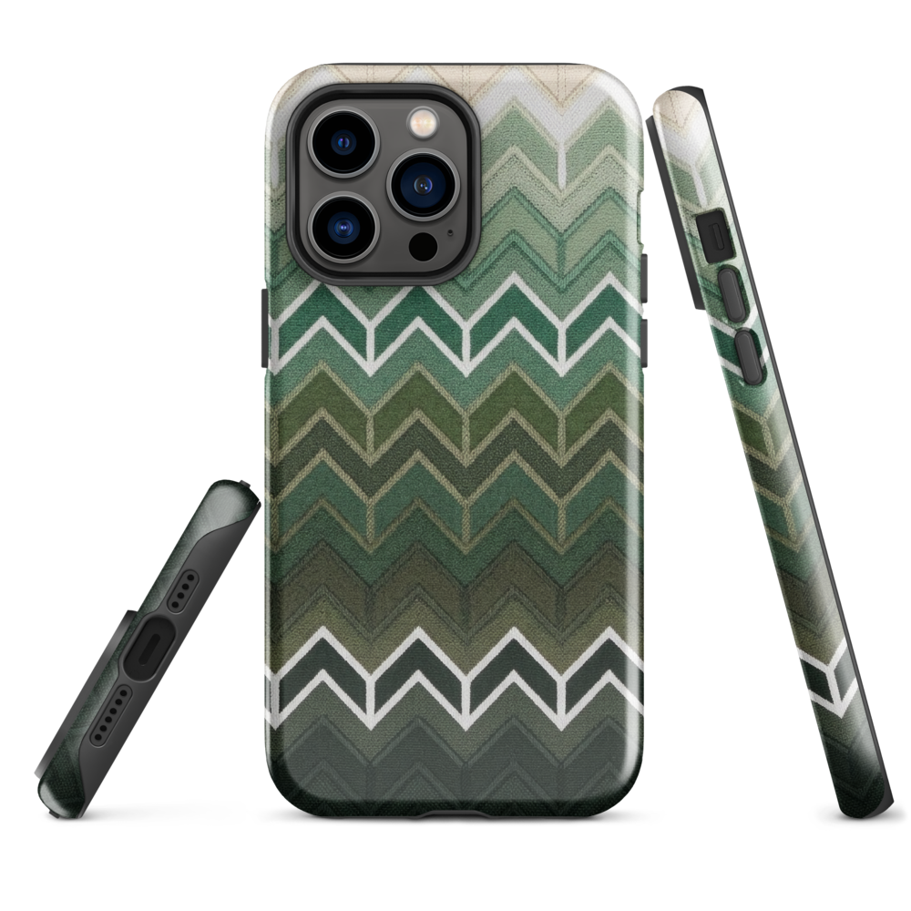 Green Chevron Tough Case for iPhone®