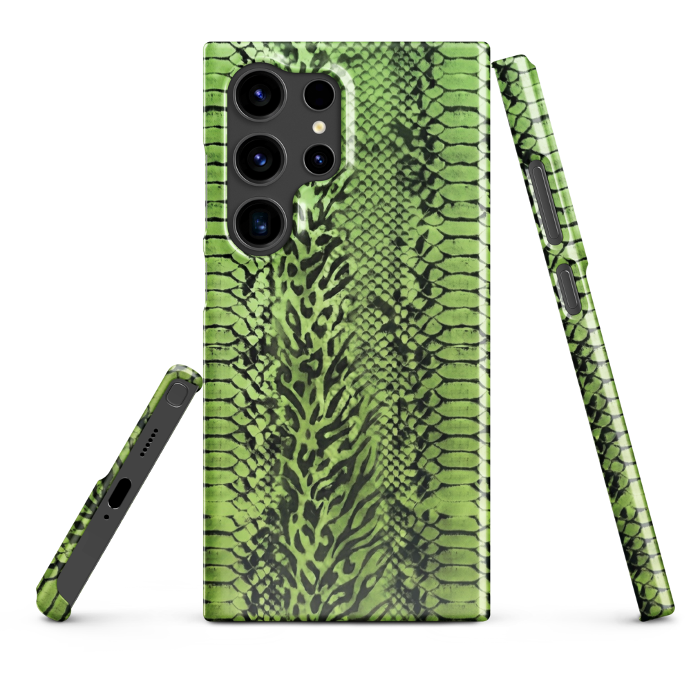 Green Snake Skin & Leopard Print Snap Case for Samsung