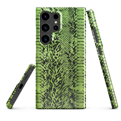 Green Snake Skin & Leopard Print Snap Case for Samsung