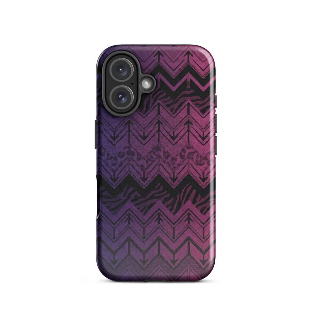 Purple to Pink Chevron Zebra & Leopard Print Tough Case for iPhone®