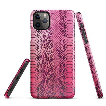 Hot Pink to Light Pink Zebra Print Snap Case for iPhone