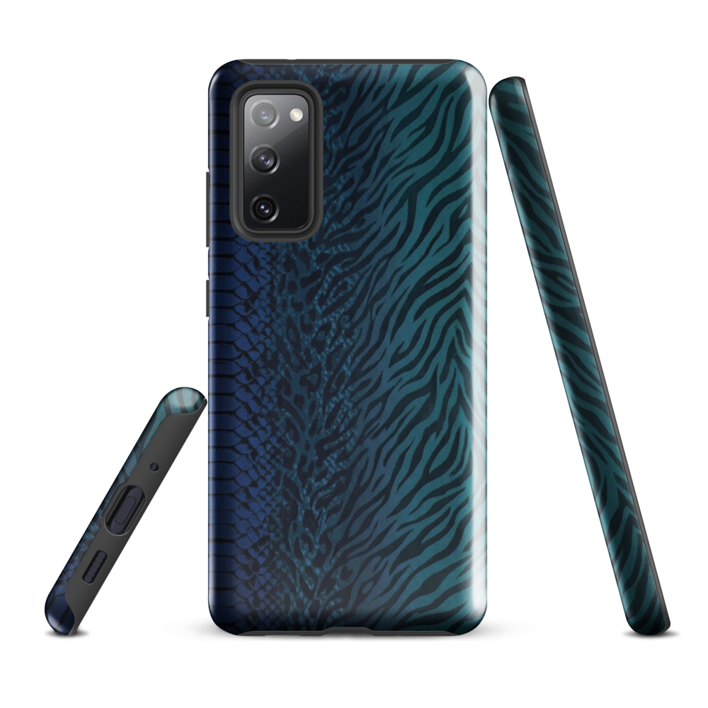 Blue & Teal Snake Skin Zebra & Leopard Print Tough Case for Samsung