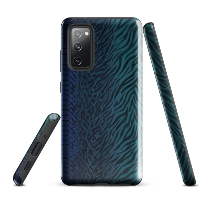 Blue & Teal Snake Skin Zebra & Leopard Print Tough Case for Samsung