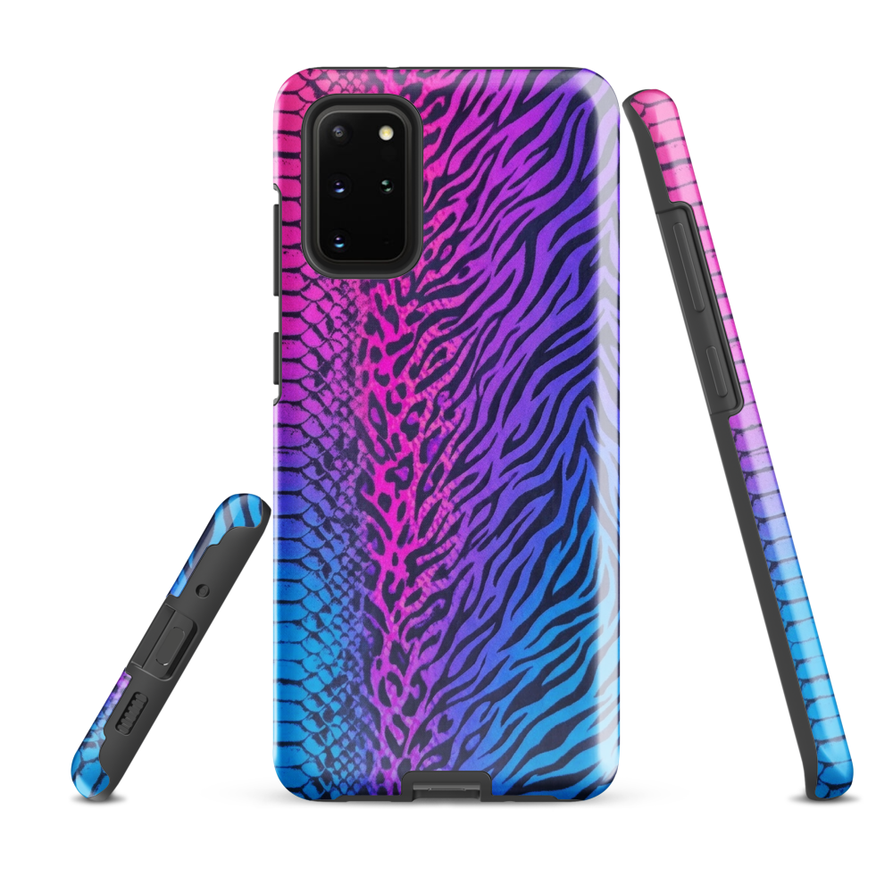 Hot Pink & Blue Snake Skin Zebra & Leopard Print Tough Case for Samsung