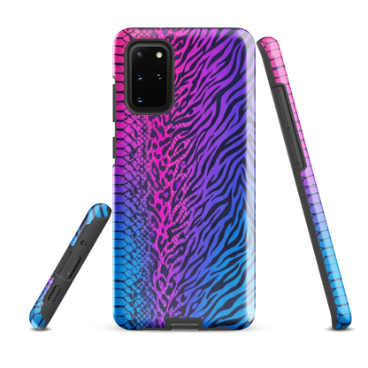 Hot Pink & Blue Snake Skin Zebra & Leopard Print Tough Case for Samsung