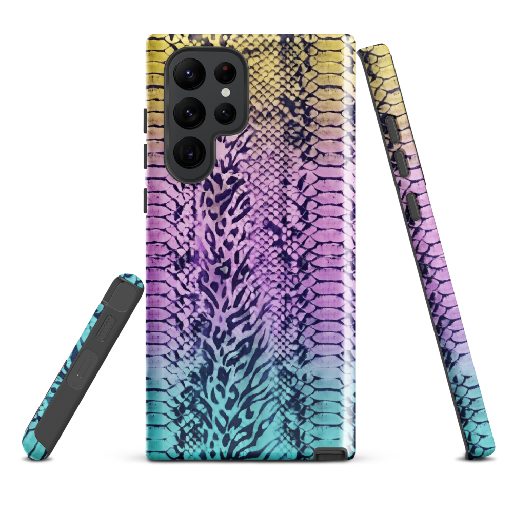 Faded Rainbow Snake Skin Zebra & Leopard Print  Tough Case for Samsung