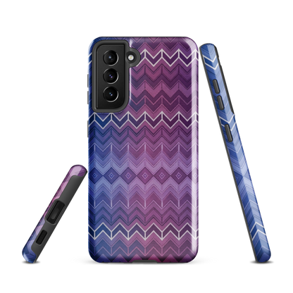 Purple & Blue Classic Chevron Print Tough Case for Samsung