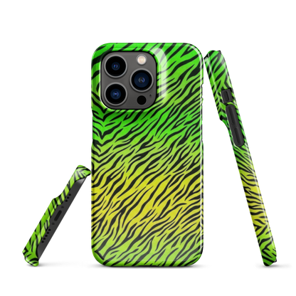Green & Yellow  Zebra Print Snap Case for iPhone