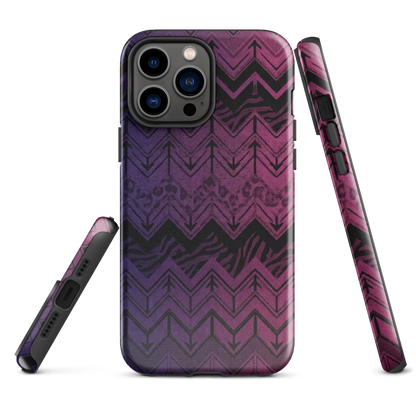 Purple to Pink Chevron Zebra & Leopard Print Tough Case for iPhone®