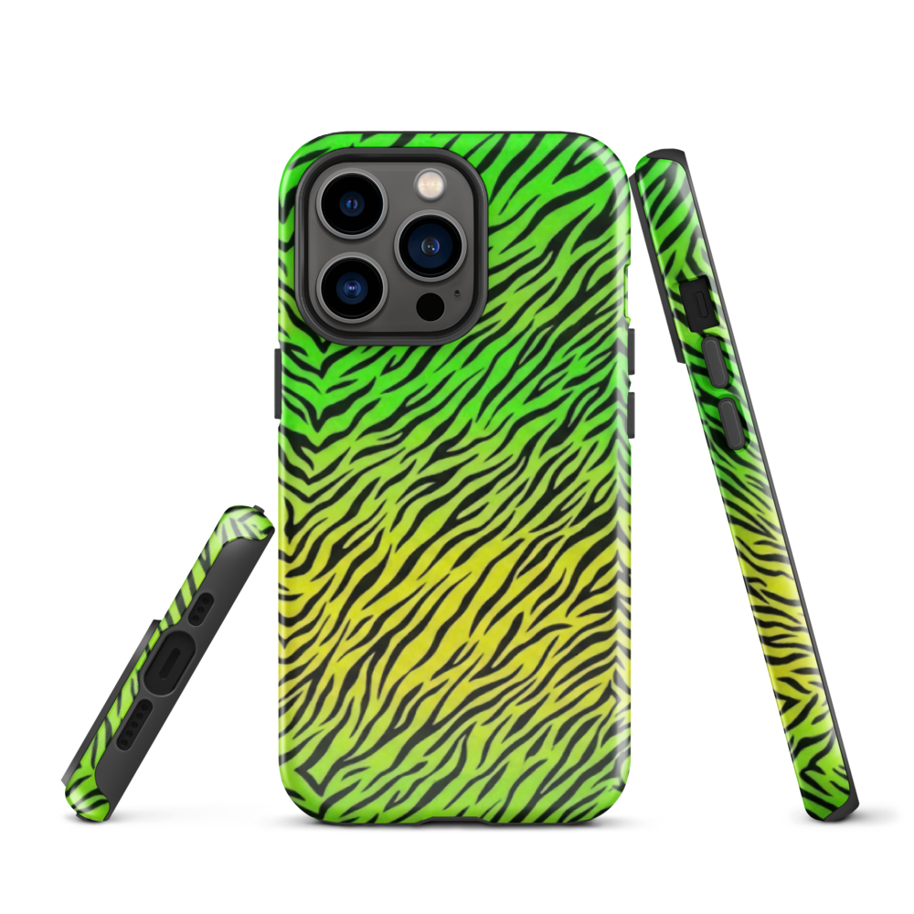 Green & Yellow  Zebra Print Tough Case for iPhone®