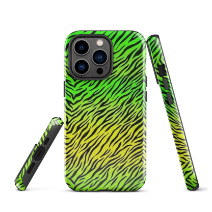 Green & Yellow  Zebra Print Tough Case for iPhone®