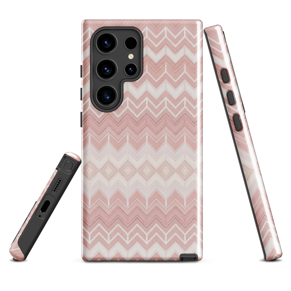 Classic Pink & White Chevron Tough Case for Samsung