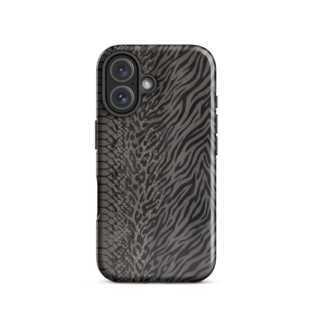 Dark Gray Zebra Print y2k inspired Tough Case for iPhone®