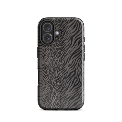 Dark Gray Zebra Print y2k inspired Tough Case for iPhone®