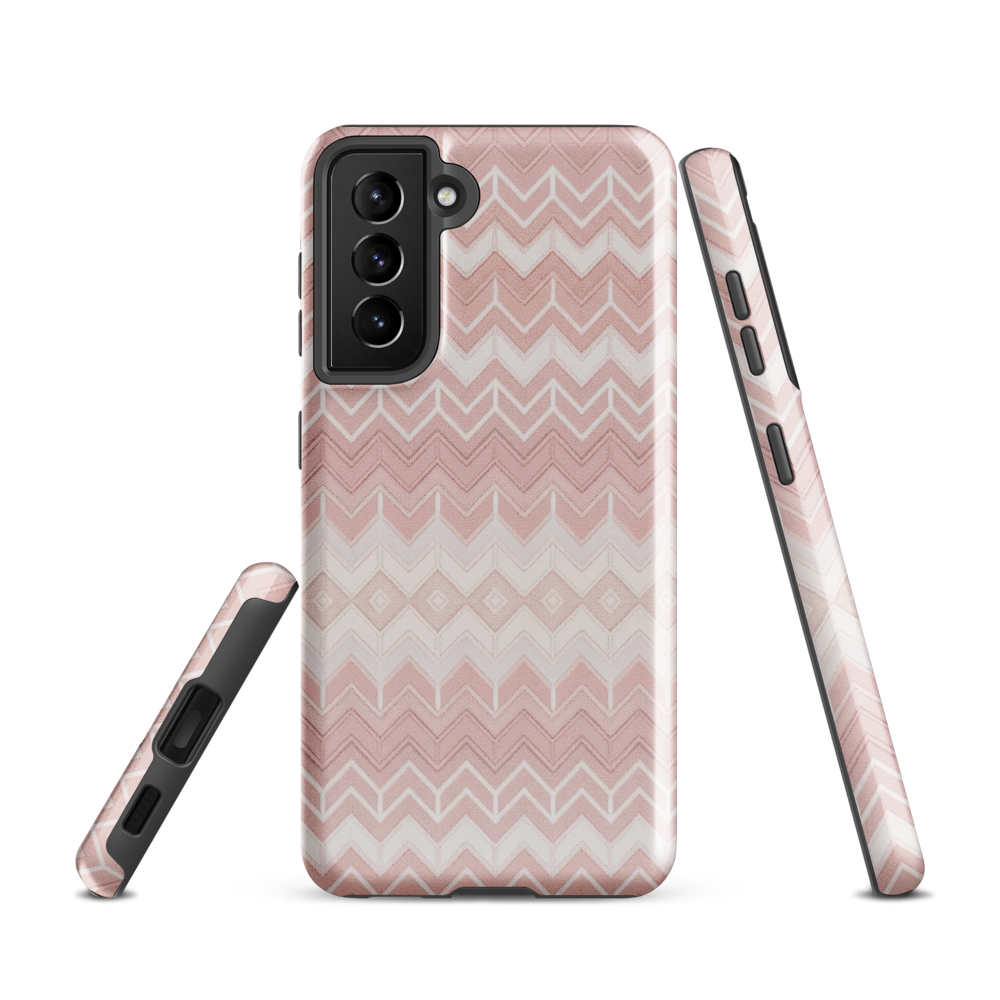 Classic Pink & White Chevron Tough Case for Samsung