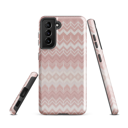 Classic Pink & White Chevron Tough Case for Samsung