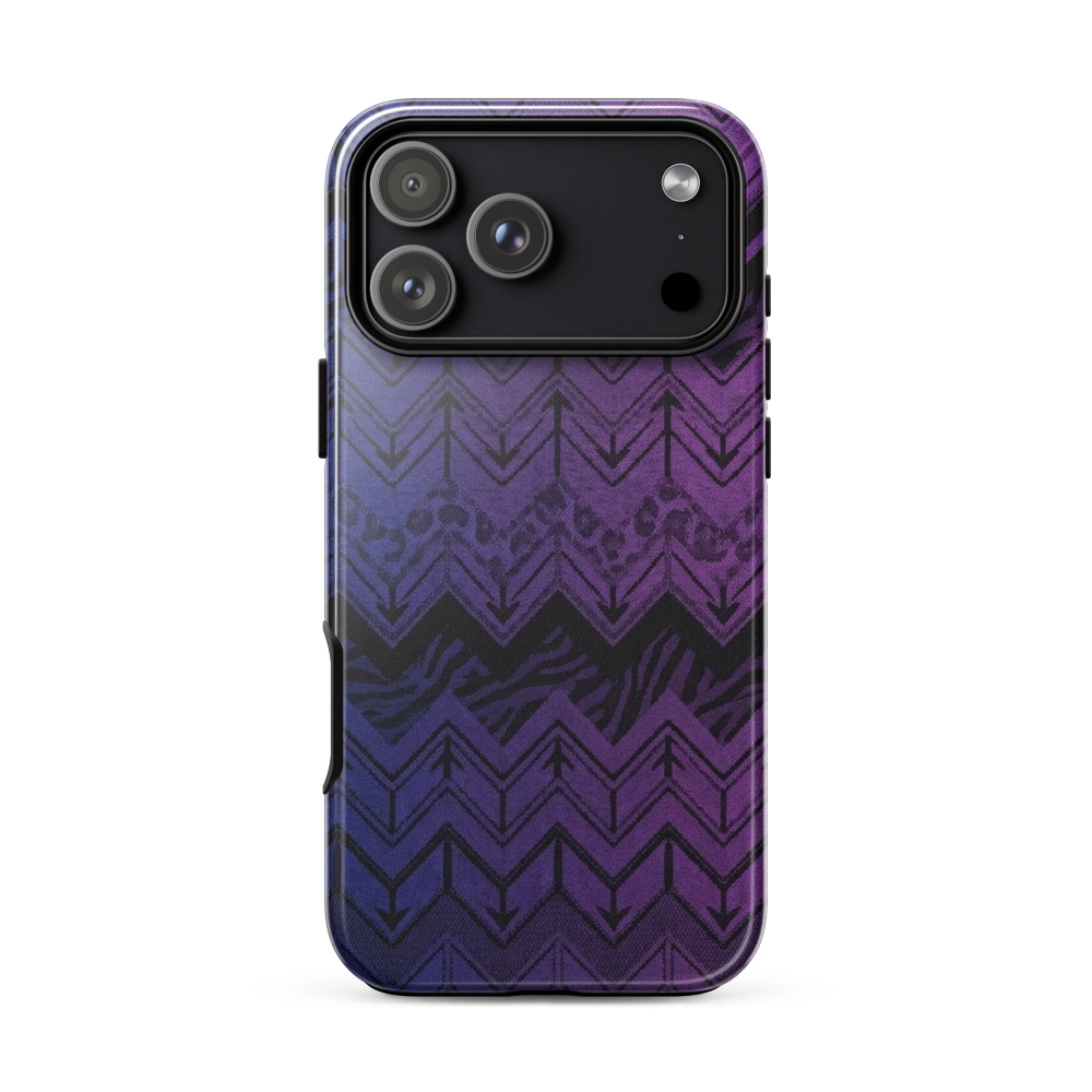 Purple to Blue Chevron Zebra & Leopard Print Tough Case for iPhone®