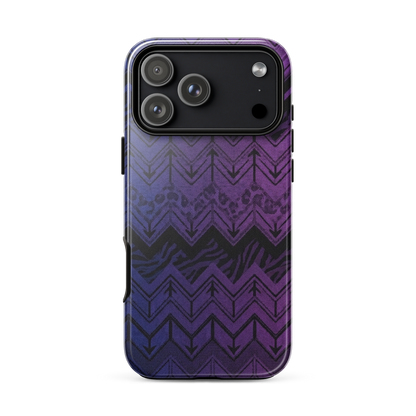 Purple to Blue Chevron Zebra & Leopard Print Tough Case for iPhone®