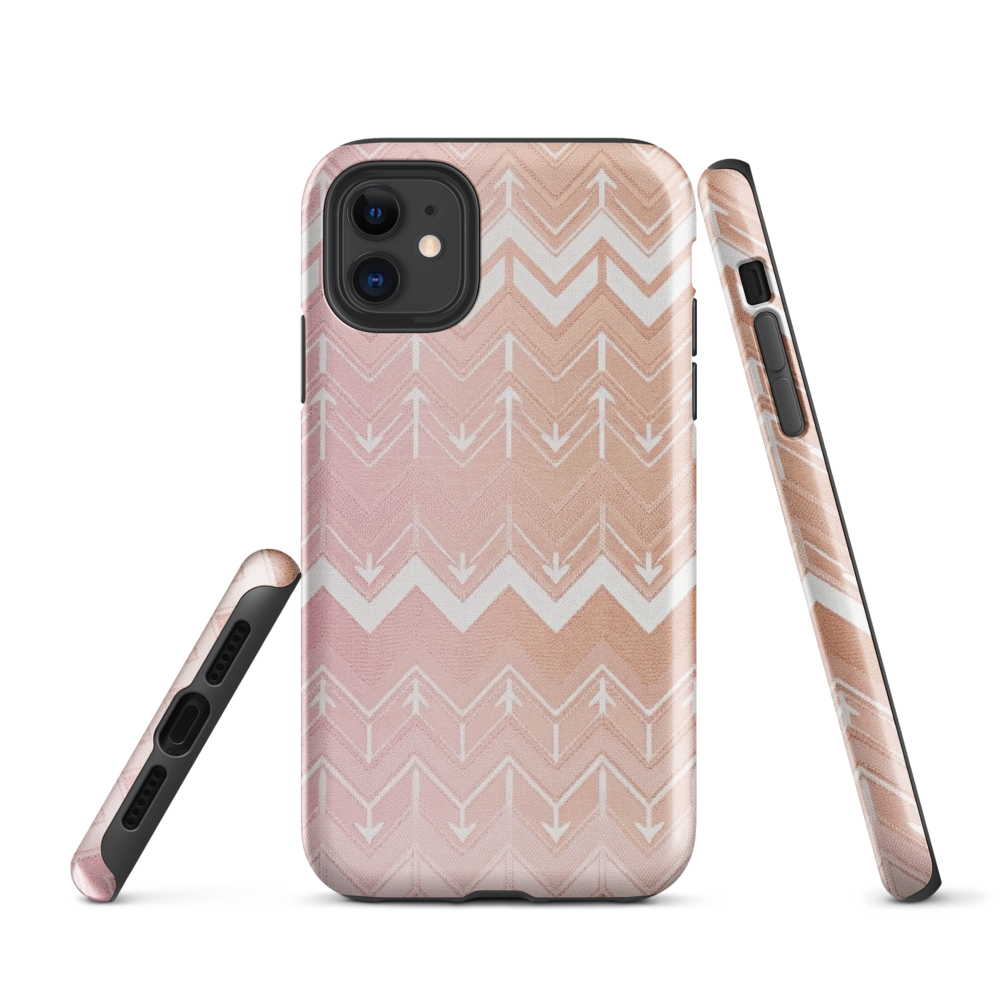 Rose & Brown Chevron Pattern Tough Case for iPhone®