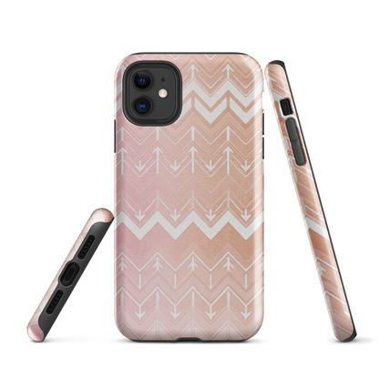Rose & Brown Chevron Pattern Tough Case for iPhone®