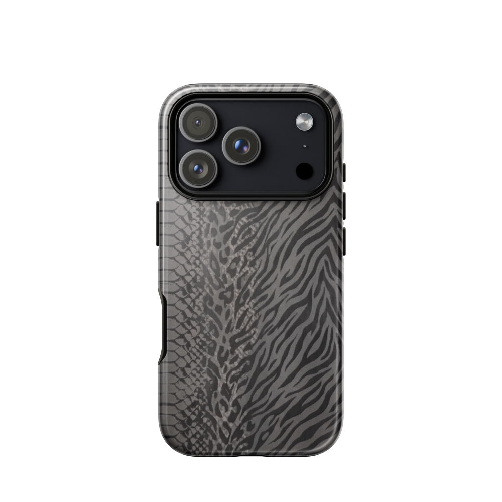 Dark Gray Zebra Print y2k inspired Tough Case for iPhone®