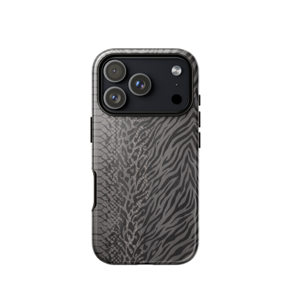 Dark Gray Zebra Print y2k inspired Tough Case for iPhone®